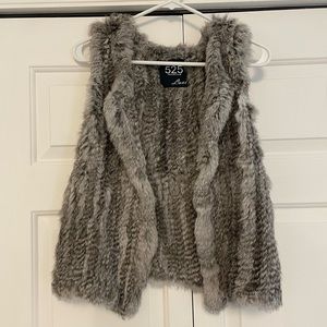 525 America Luxe Rabbit Fur Draped Vest